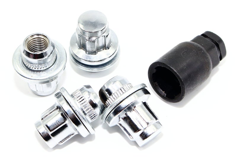 Veritek Performance مجموعة من 4 قفل عجلات من الكروم بحجم 12x1.5 من فيريتيك OE بارتفاع 1.47 بوصة لطرازات ليكزس وتويوتا - Image 1